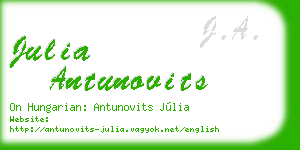 julia antunovits business card
