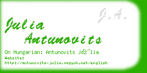 julia antunovits business card